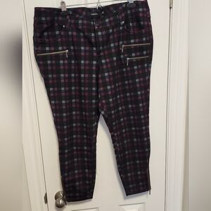 Torrid Plaid Pants - Black, Purple, Blue